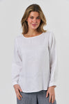 AMIRA WHITE LINEN TOP