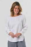 AMIRA WHITE LINEN TOP