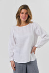 AMIRA WHITE LINEN TOP