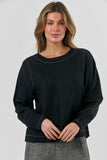 ANNIE BLACK LINEN TOP