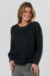 ANNIE BLACK LINEN TOP
