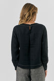 ANNIE BLACK LINEN TOP
