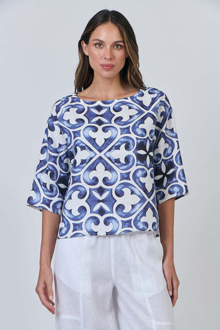 LINEN CORFU TOP