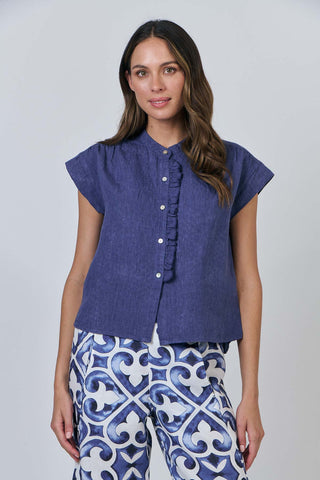 LINEN BLUEBERRY SHIRT