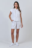 LINEN SHIRT WITH FRONT RUFFLE