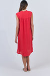 LINEN DRESS RED