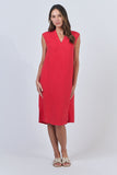 LINEN DRESS RED