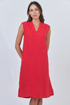 LINEN DRESS RED