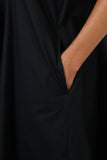 COTTON POPLIN BLACK DRESS