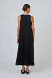 COTTON POPLIN BLACK DRESS