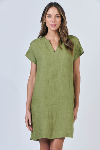 LINEN MOSS DRESS