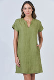 LINEN MOSS DRESS