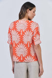 LINEN TOP WITH SLEEVE SUNSET PALM
