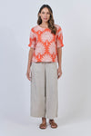 LINEN TOP WITH SLEEVE SUNSET PALM
