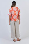 LINEN TOP WITH SLEEVE SUNSET PALM