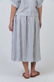 LINEN BLUEBERRY STRIPE SKIRT