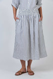 LINEN BLUEBERRY STRIPE SKIRT