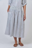 LINEN BLUEBERRY STRIPE SKIRT