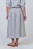 LINEN BLUEBERRY STRIPE SKIRT