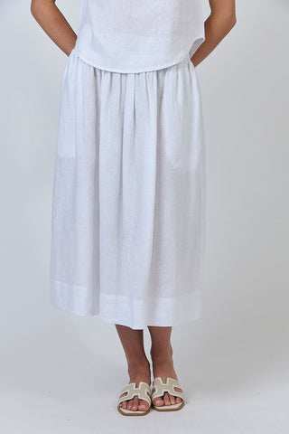 LINEN SKIRT WHITE