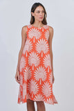 LINEN DRESS SUNSET PALM