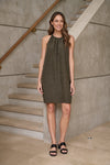 LINEN LICORICE DRESS