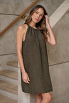 LINEN LICORICE DRESS