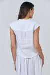 LINEN V NECK TOP
