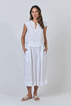 LINEN V NECK TOP