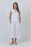 LINEN V NECK TOP