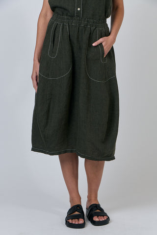 LINEN LICORICE SKIRT