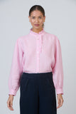 LINEN FRILL SHIRT PINK
