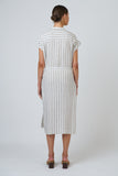 LINEN TRAVERTINE DRESS WITH FRONT POCKETS