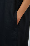 LINEN BLACK DRESS WITH SLEEVES