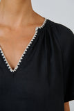 LINEN BLACK DRESS WITH SLEEVES