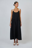 COTTON POPLIN BLACK DRESS