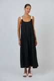COTTON POPLIN BLACK DRESS