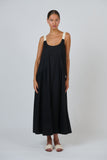COTTON POPLIN BLACK DRESS