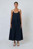 COTTON POPLIN DRESS NAVY