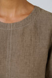 LINEN AGATE TOP  WITH STITCHING