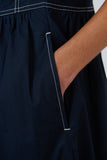 COTTON POPLIN WITH WHITE STITCHING NAVY