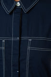 COTTON POPLIN WITH WHITE STITCHING NAVY