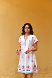 HUMMINGBIRD EMBROIDERED DAY DRESS