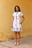 HUMMINGBIRD EMBROIDERED DAY DRESS
