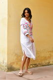 HUMMINGBIRD EMBROIDERED KAFTAN