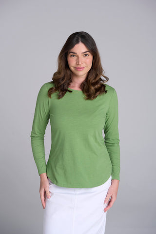 COTTON L/S CLASSIC TEE LEAF GREEN