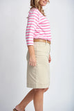 COTTON KNEE LENGTH SKIRT NATURAL