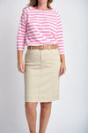 COTTON KNEE LENGTH SKIRT NATURAL