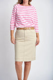 COTTON KNEE LENGTH SKIRT NATURAL