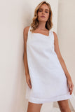 LINEN SQUARE NECK SHIFT DRESS